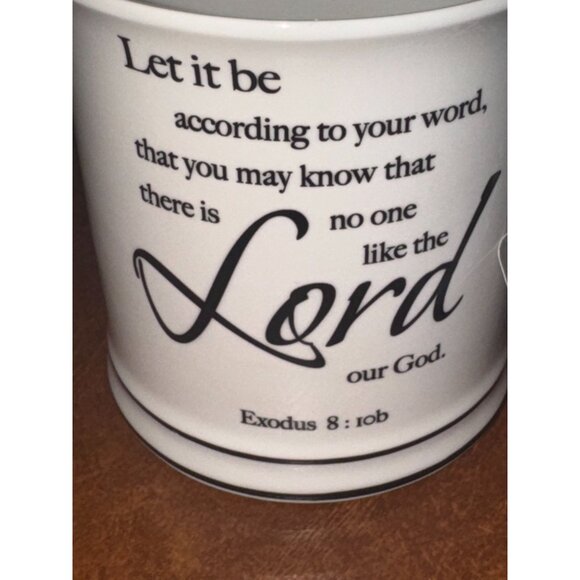 Inspirational Christian Ceramic Mug With Bible Verse Exodus 8:10b Let It Be Micr - Picture 2 of 6
